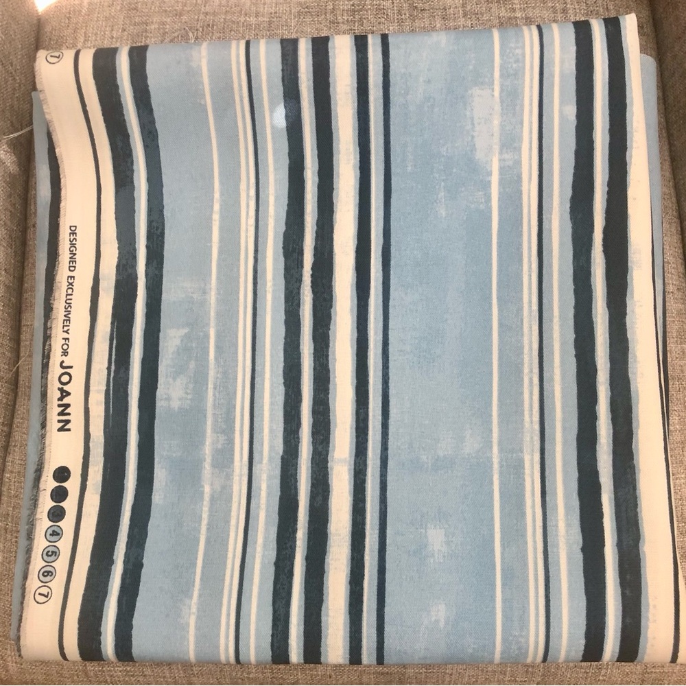 J.O.A.N.N. Blue and White Striped Fabric